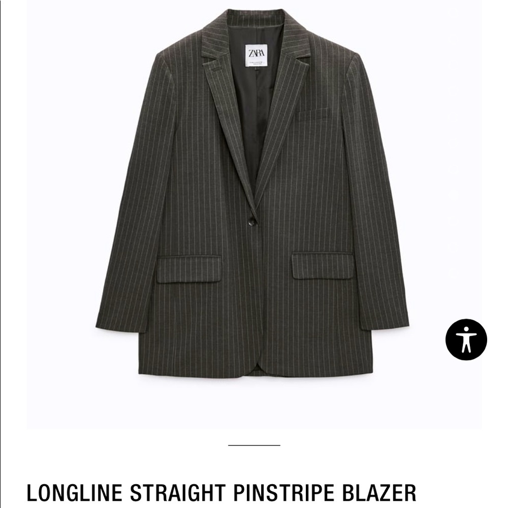 Zara Black Pinstripe Blazer
